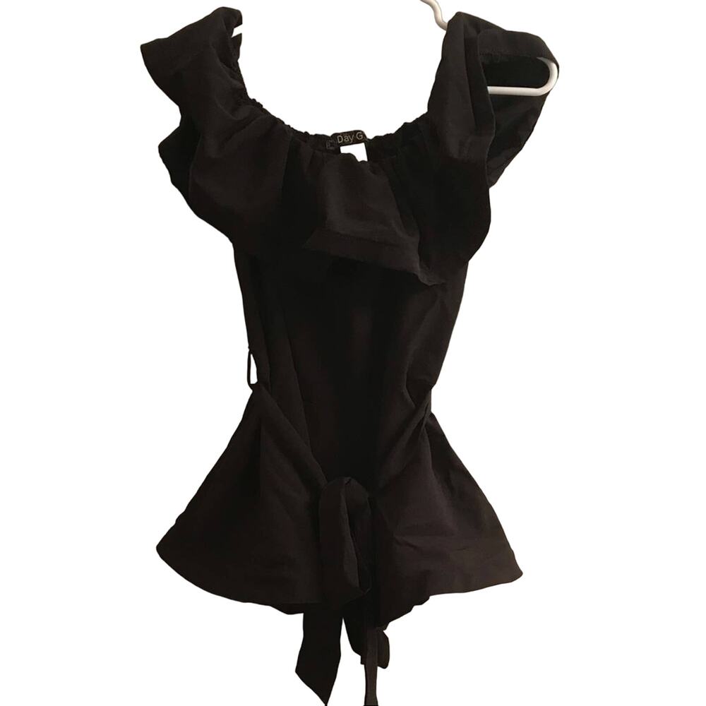 Daisy Black Ruffle Tank Top